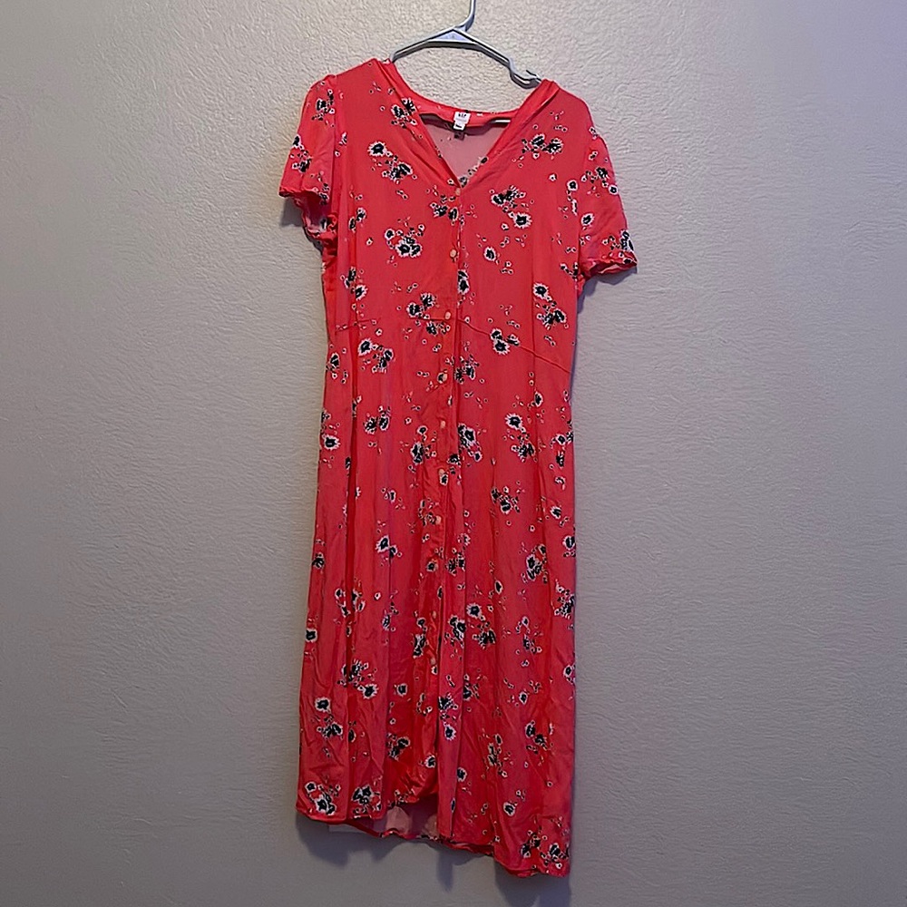 Midi dress  light red and pink shade  good for summer